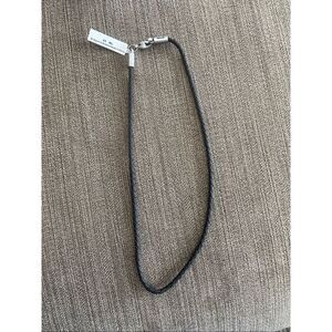 BICO Australia NWT Black Braided Leather Cord Necklace 16”